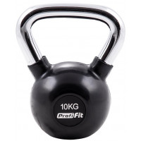 Гиря обрезиненная с хромированной ручкой Profi-fit 10кг