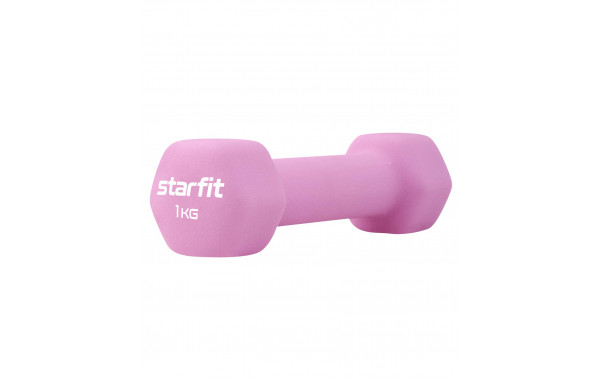 Гантель неопреновая Star Fit DB-201 1 кг, розовый пастель 600_380