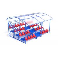Трибуна с навесом, с ограждением, 4-х рядная Glav 20.014