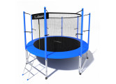 Батут i-Jump Classic 12FT 366 см с нижней сетью и лестницей синий