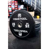 Диск EVO BUMPER PLATE 15кг YouSteel черный