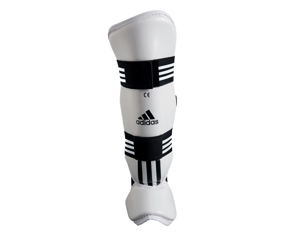 Защита голени и стопы для тхэквондо Adidas WTF Shin Instap Pad Protector белая adiTSP02 979_800