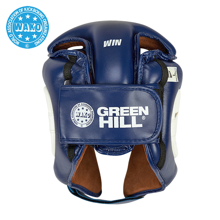 Кикбоксерский шлем Green Hill Win HGW-9033w WAKO Approved, синий 700_700