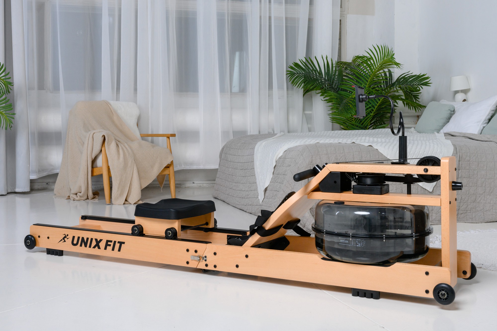 Гребной тренажер UnixFit Wood Rower Light RM9000PLW 2000_1333