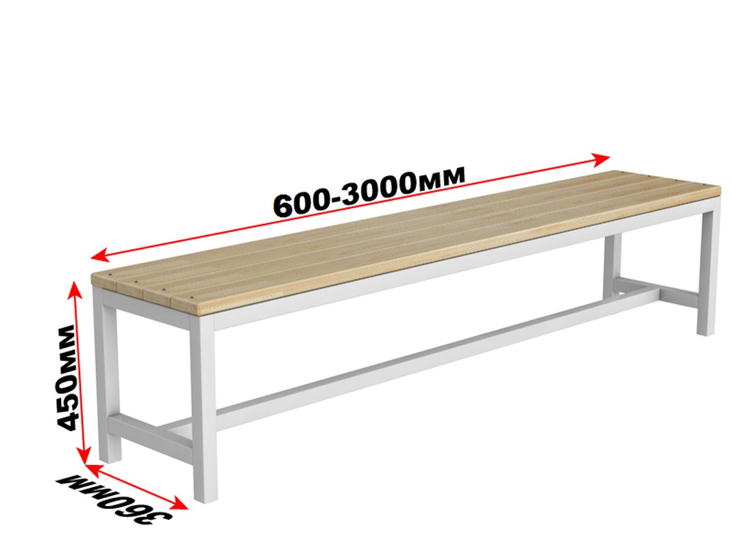 Скамейка для раздевалки без спинки, 50см Glav 10.400-500 1067_800