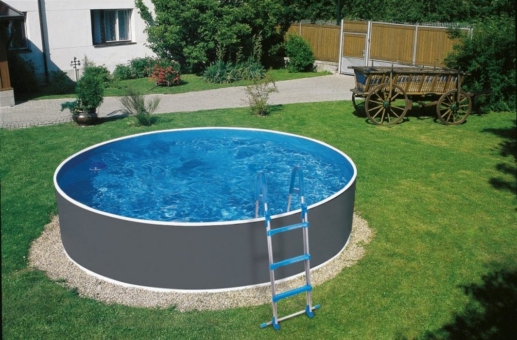 Морозоустойчивый бассейн Azuro Graphite круглый 3.6x1.2 м Premium 1064_700