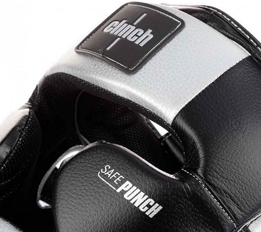 Шлем боксерский Clinch Punch 2.0 Full Face C148 черно-серебристый 898_800