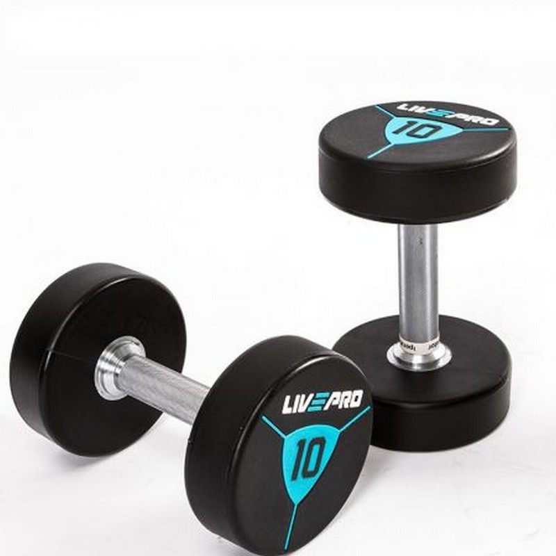 Гантели в уретане 8 кг Live Pro Premium Urethane Dumbbells LP8000-08 800_800