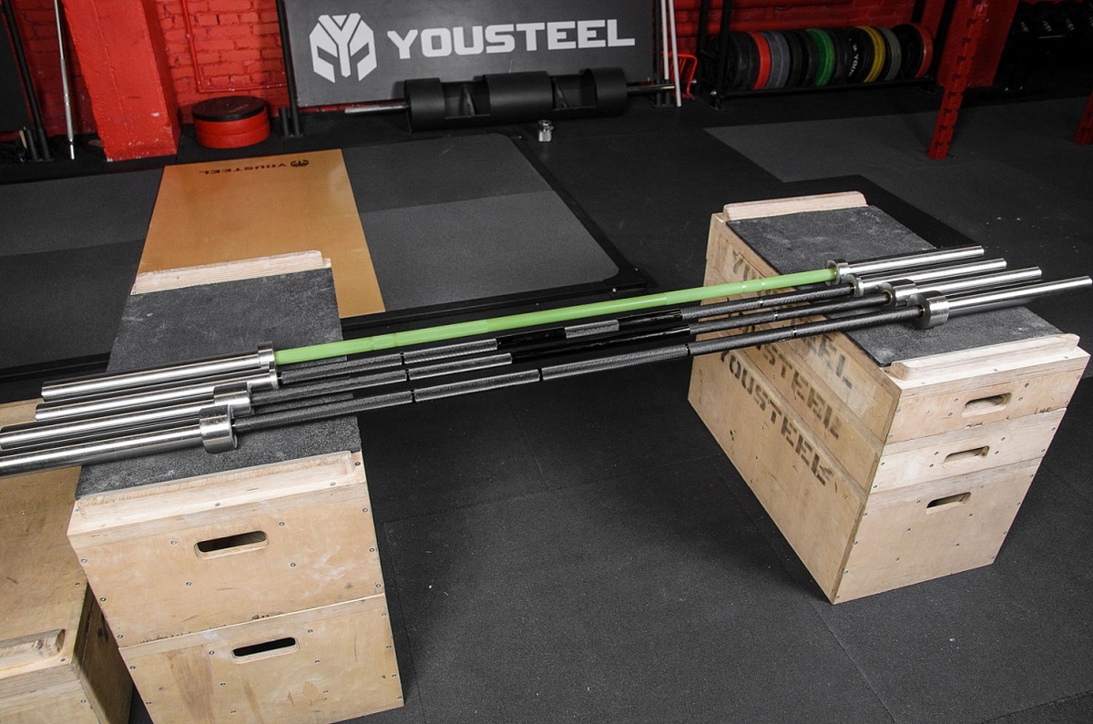 Гриф Power bar 20kg YouSteel D27, L2300, хром+ хром 1200_795