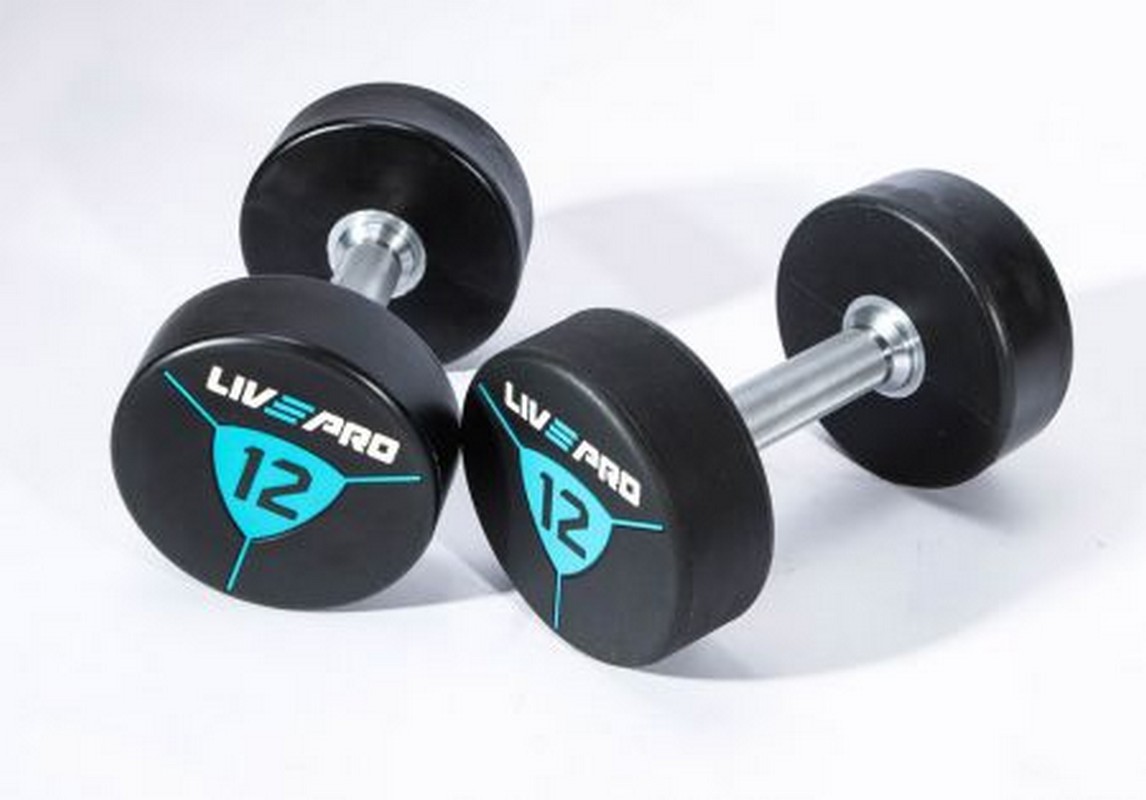 Гантели в уретане 36 кг Live Pro Premium Urethane Dumbbells LP8000-36 1146_800