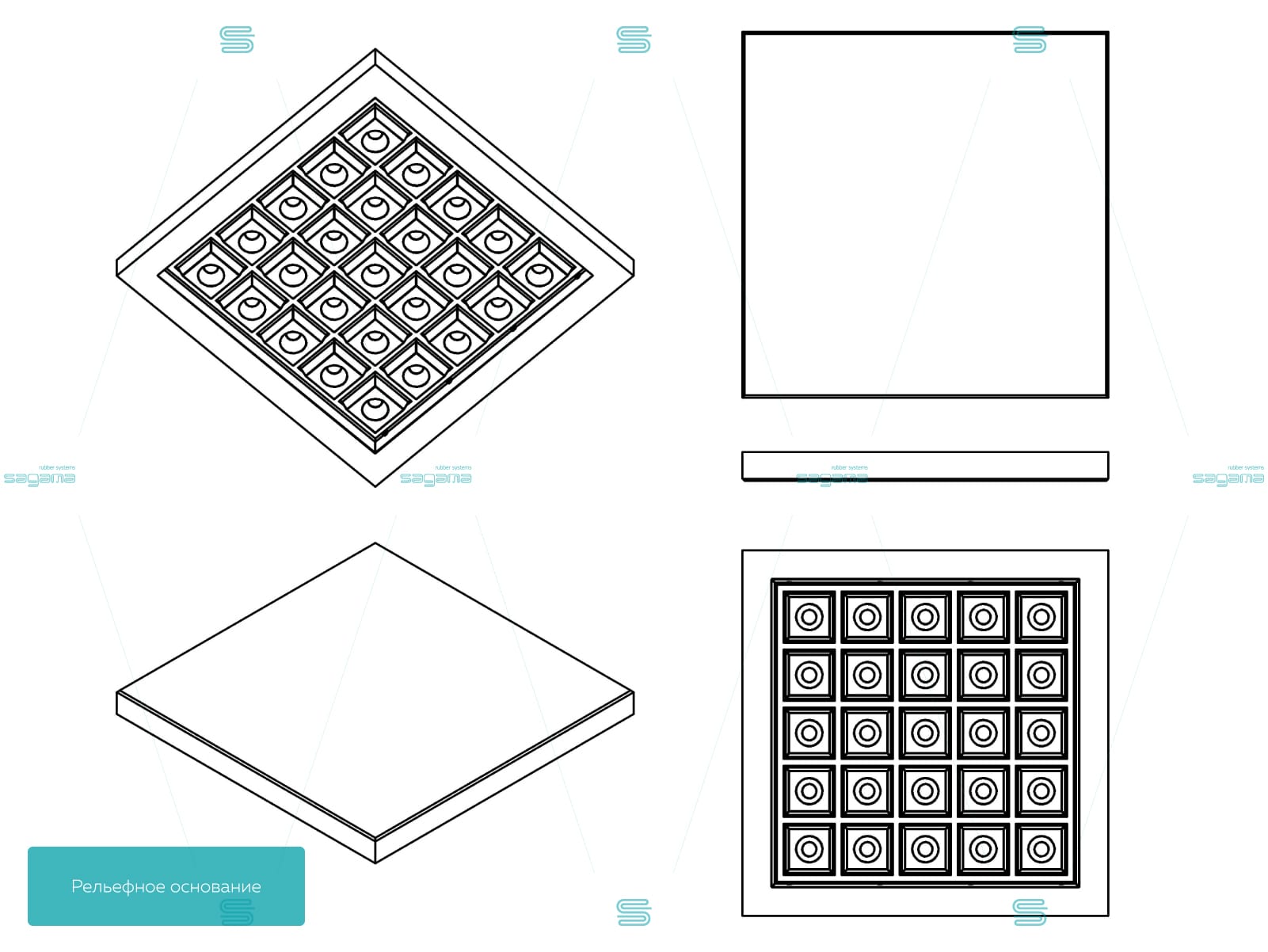 Резиновая плитка Sagama Tile&Roll 50x50см 1601_1202